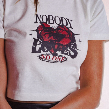 Crop Top - No Body Loves - Cream