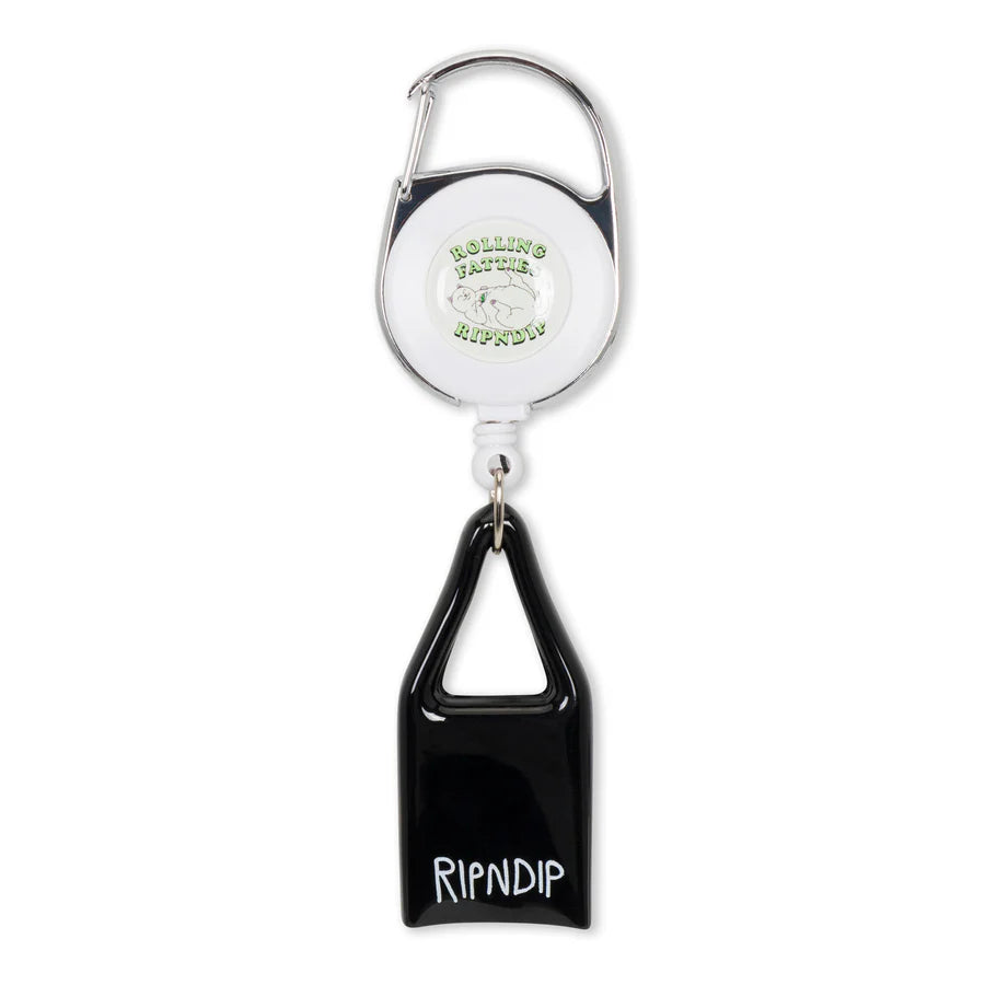 ROLLING FATTIES LIGHTER LEASH KEYCHAIN (SILVER/BLACK )