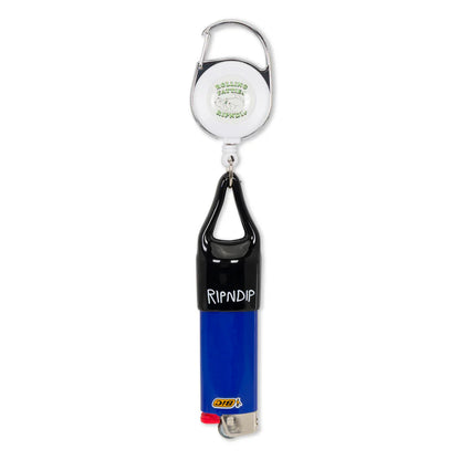 ROLLING FATTIES LIGHTER LEASH KEYCHAIN (SILVER/BLACK )