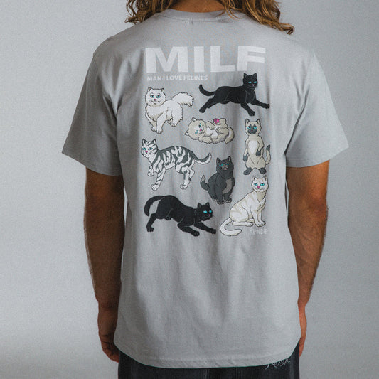 MAN I LOVE FELINES TEE (GREY)